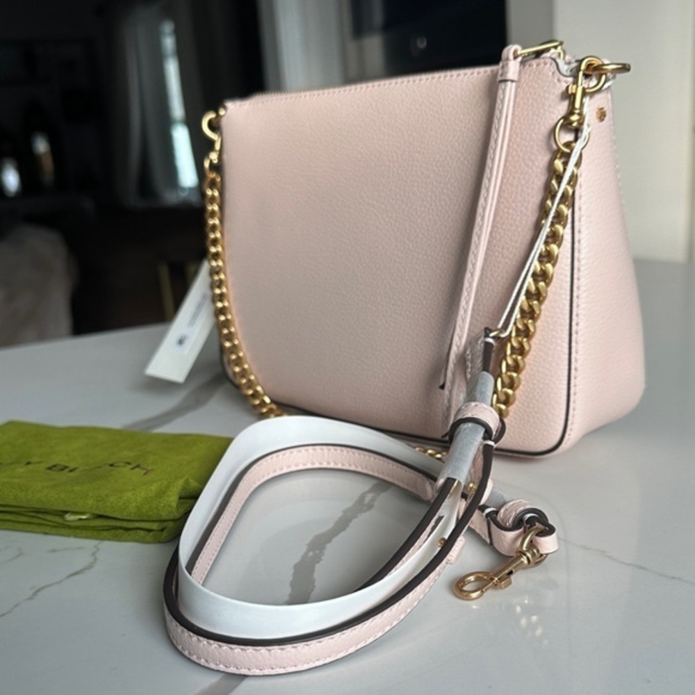 Elegant Pink Leather Shoulder Bag
